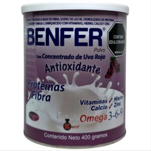 Benfer Multivitamínico Polvo Tarro x 400 gr Stevia + Uva Roja Uva