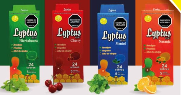 Lyptus Pastillas refrescantes Caja x 24 sobres x 5 pastillas c/u