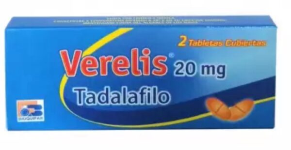 Verelis Tadalafilo 20 mg Tabletas Caja x 2 und